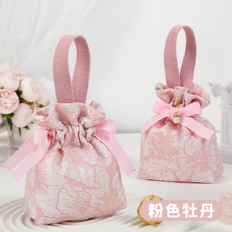 V007 |  喜糖小布袋 飾品袋 禮物袋 帆布束口袋 糖果包裝 收納袋 喜糖袋 創意結婚糖果盒 中式喜糖盒 婚禮-規格圖1