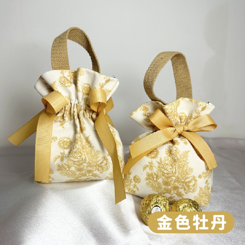 V007 |  喜糖小布袋 飾品袋 禮物袋 帆布束口袋 糖果包裝 收納袋 喜糖袋 創意結婚糖果盒 中式喜糖盒 婚禮-規格圖2