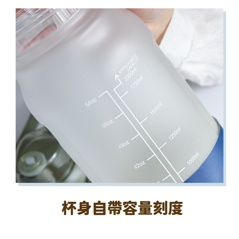 DA114 |  台灣百樂龍運動水壺 2000ml 大容量水壺 手提水壺 吸管水壺 彈跳瓶蓋 創意提行水壺 隨行杯-細節圖4