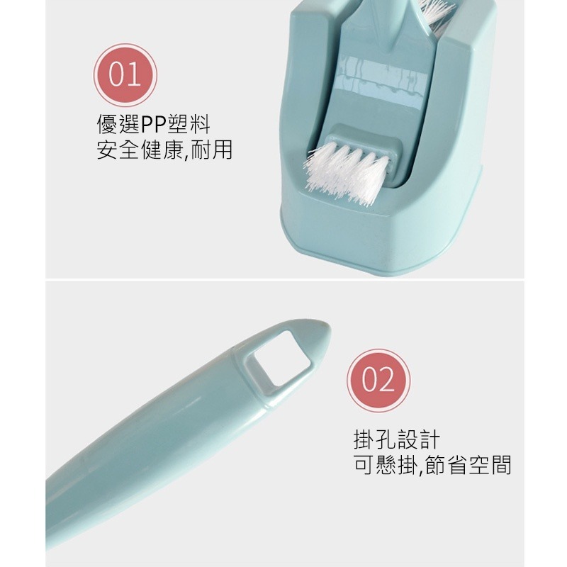 DA019 | 北歐風零死角馬桶刷 雙刷毛 隙縫刷 長柄去死角雙面清潔刷 洗廁所刷具 彎曲縫隙刷子 潔廁刷-細節圖3