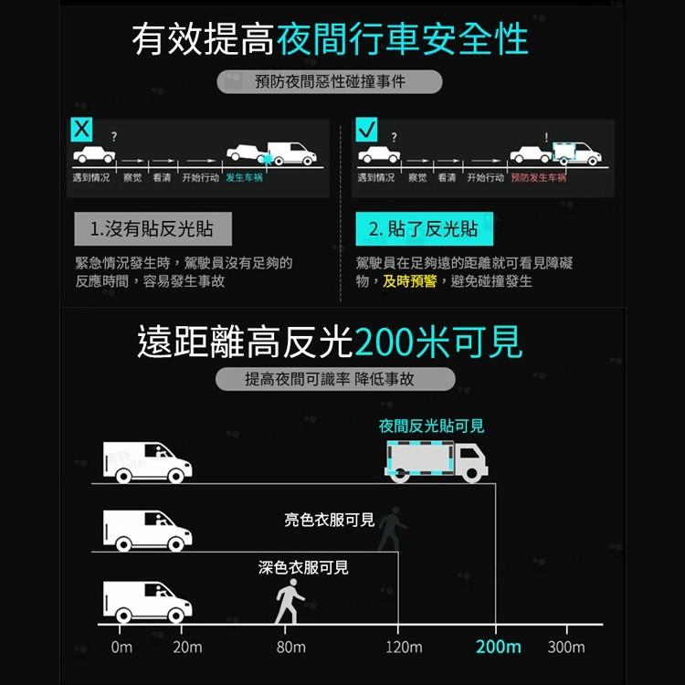 台灣現貨 10入 反光貼紙 貨車 砂石車 聯結車 警示貼紙 反光條 反光片 反光膠帶 反光【CW0330】上大HOUSE-細節圖6