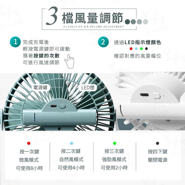 台灣現貨 夾式電風扇 推車風扇 usb電風扇 充電風扇 迷你風扇 夾扇 桌上電風扇 攜帶式【GA0203】上大HOUSE-細節圖6