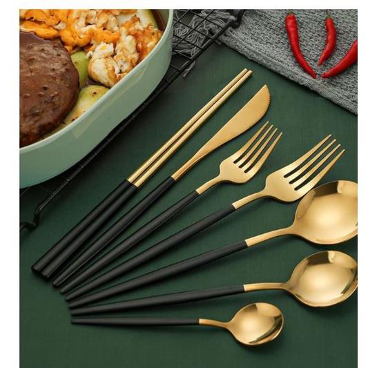 HO鶴百貨-葡萄牙式輕奢餐具筷子叉子湯匙甜品勺-細節圖4