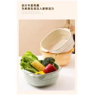 HO鶴百貨- 台灣出貨!!!!! 雙層德式洗菜籃 家用廚房瀝水籃 瀝水盆 洗菜盆 客廳水果盆 洗菜籃 水果籃 瀝水架-細節圖2