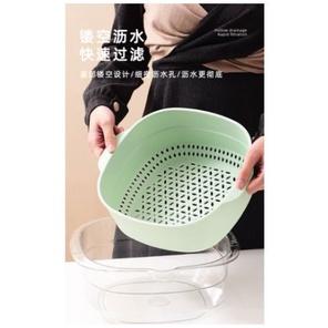 HO鶴百貨- 台灣出貨!!!!! 雙層德式洗菜籃 家用廚房瀝水籃 瀝水盆 洗菜盆 客廳水果盆 洗菜籃 水果籃 瀝水架-細節圖7