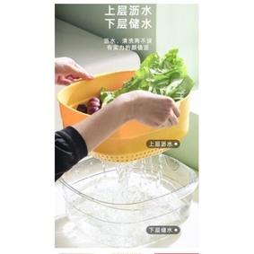 HO鶴百貨- 台灣出貨!!!!! 雙層德式洗菜籃 家用廚房瀝水籃 瀝水盆 洗菜盆 客廳水果盆 洗菜籃 水果籃 瀝水架-細節圖8