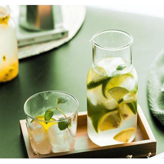 HO鶴百貨【台灣現貨】日式一人飲壺杯套裝耐熱玻璃咖啡牛奶杯冷水壺透明玻璃-細節圖3