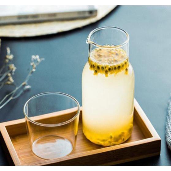 HO鶴百貨【台灣現貨】日式一人飲壺杯套裝耐熱玻璃咖啡牛奶杯冷水壺透明玻璃-細節圖4