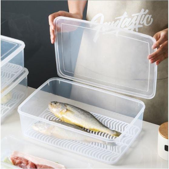 HO鶴百貨-冰箱冷藏盒可瀝水廚房塑料分裝冷凍盒食物雞蛋魚水果密封盒-細節圖3