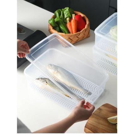 HO鶴百貨-冰箱冷藏盒可瀝水廚房塑料分裝冷凍盒食物雞蛋魚水果密封盒-細節圖8