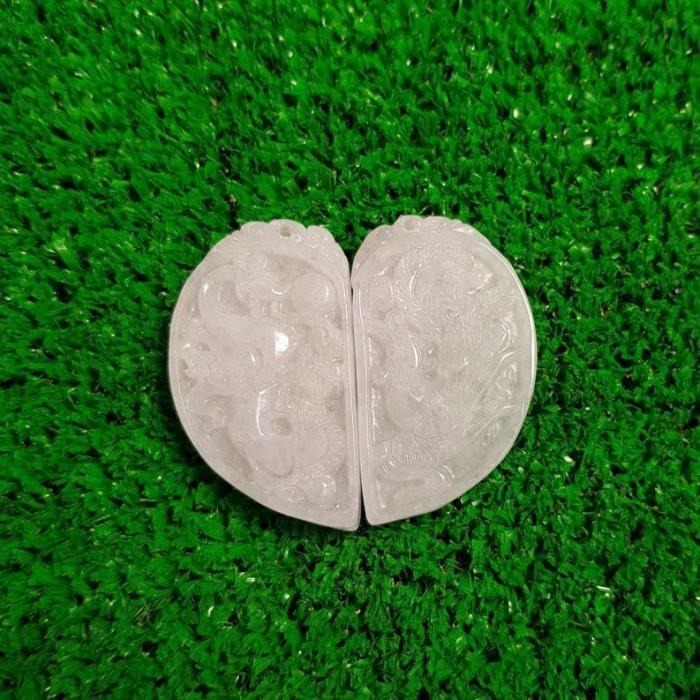 °☆ 珮齊精品舖 ☆° 天然A貨翡翠緬甸玉 精雕水潤龍鳳牌玉墜 玉飾 玉佩 吉祥如意 幸福美滿 糯種 0228114-細節圖3