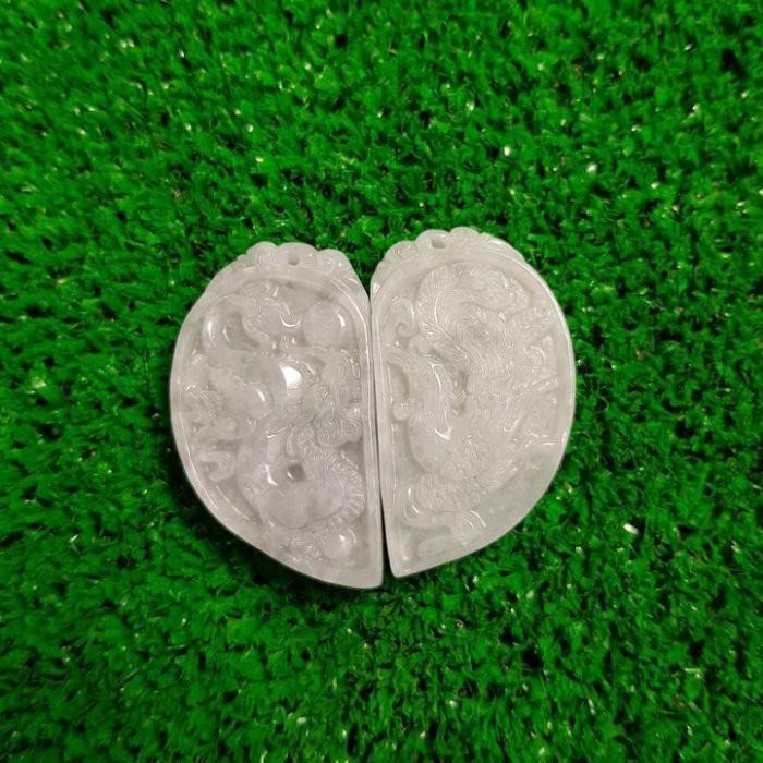 °☆ 珮齊精品舖 ☆° 天然A貨翡翠緬甸玉 精雕水潤龍鳳牌玉墜 玉飾 玉佩 吉祥如意 幸福美滿 糯種 0228114-細節圖4