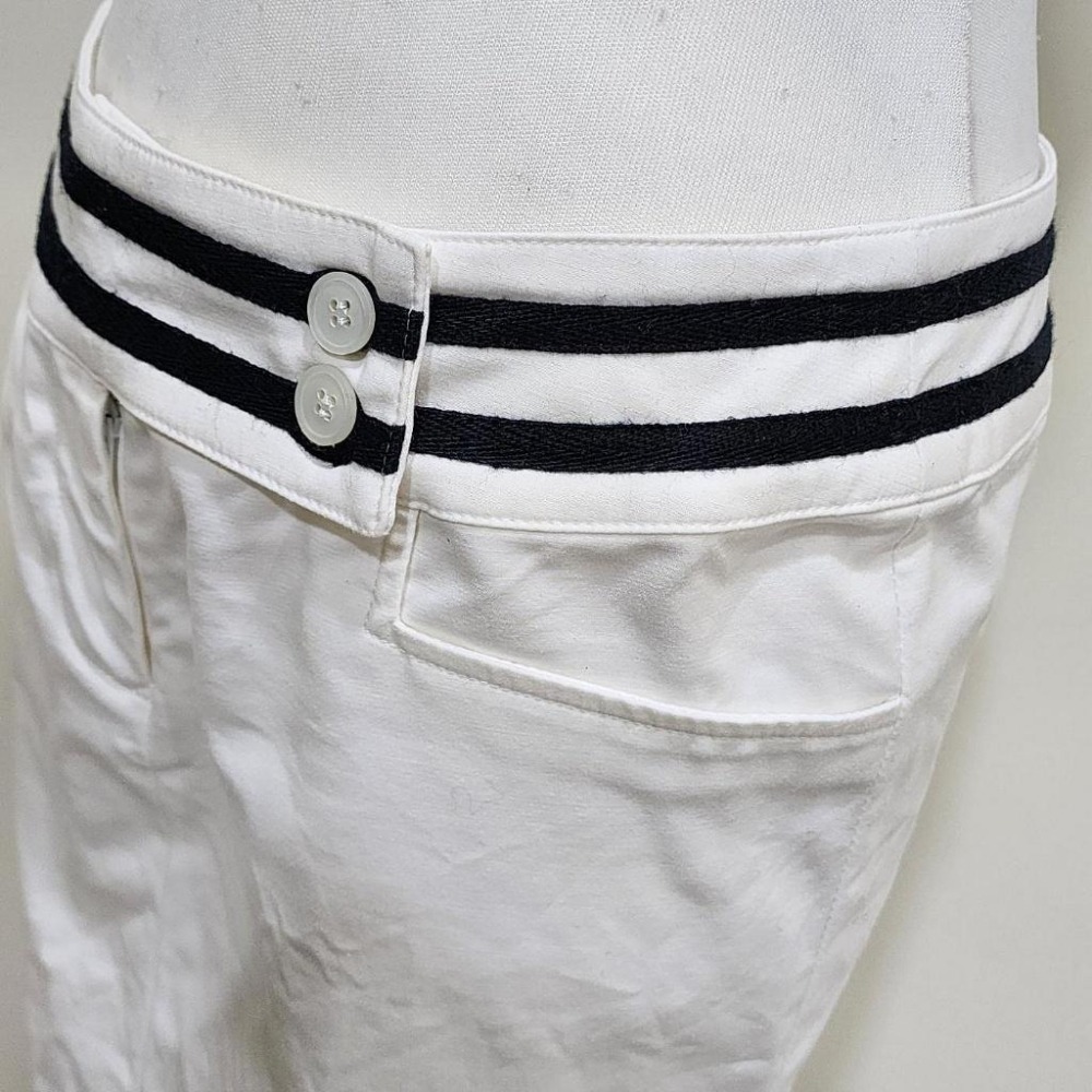 °☆ 珮齊精品舖 ☆° IN 白色黑橫紋假口袋後拉鍊開叉窄裙-細節圖5