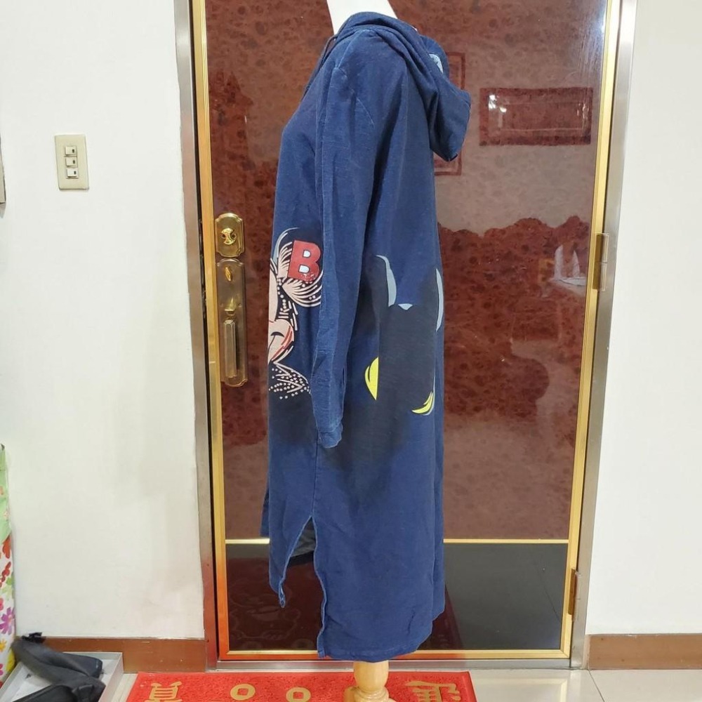 °☆ 珮齊精品舖 ☆° 米奇印花牛仔丹寧連帽連身裙 長洋 簡約風舒適可愛 秋冬款 也可當孕婦裝-細節圖2