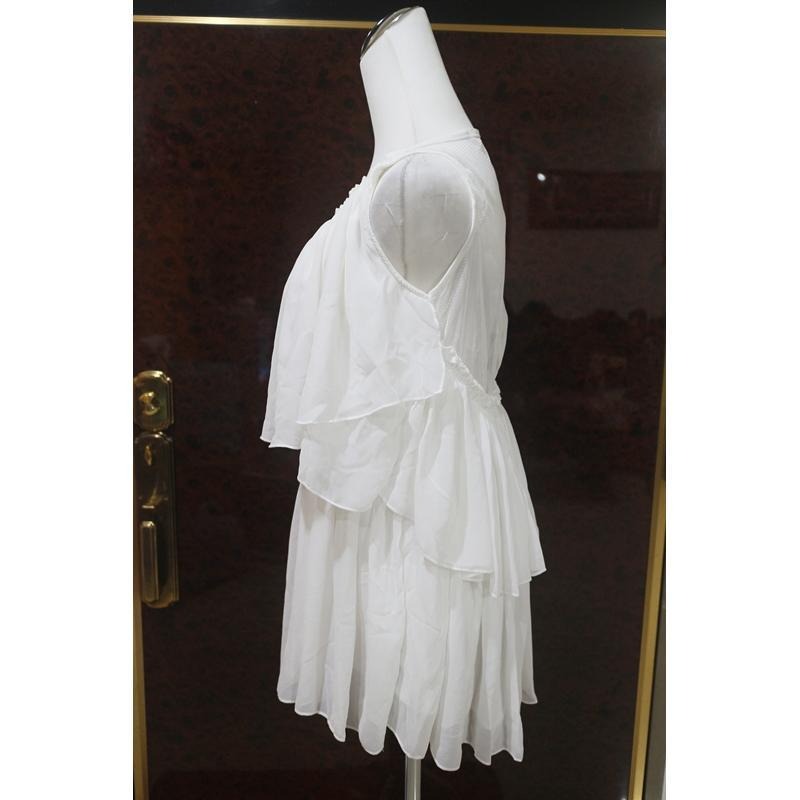 °☆ 珮齊精品舖 ☆° 白色多層裸背雪紡背心洋-細節圖3