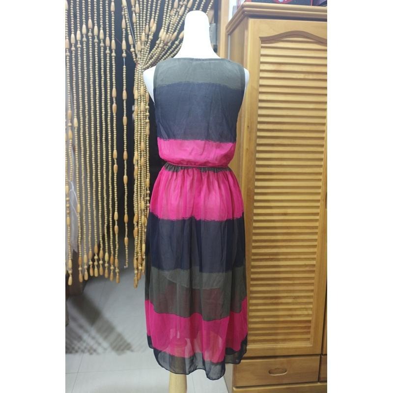 °☆ 珮齊精品舖 ☆° 撞色雪紡背心洋-細節圖2