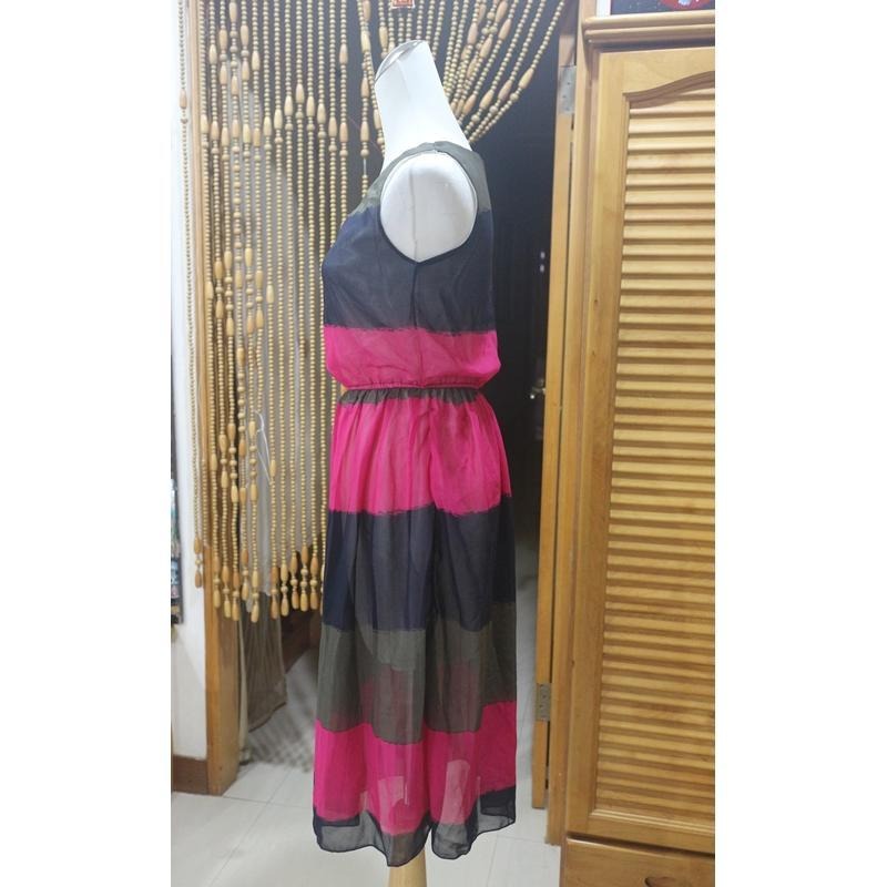 °☆ 珮齊精品舖 ☆° 撞色雪紡背心洋-細節圖3