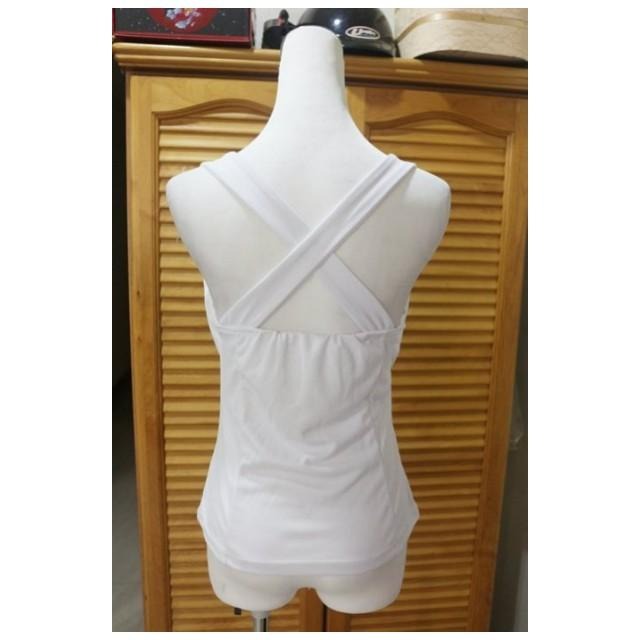 °☆ 珮齊精品舖 ☆° 正韓 - 白色U領交叉背心-細節圖3