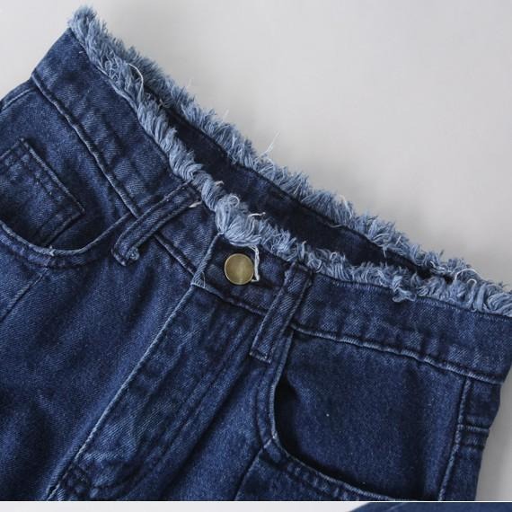 °☆ 珮齊精品舖 ☆° 深藍色牛仔抽髮寬管褲-細節圖8