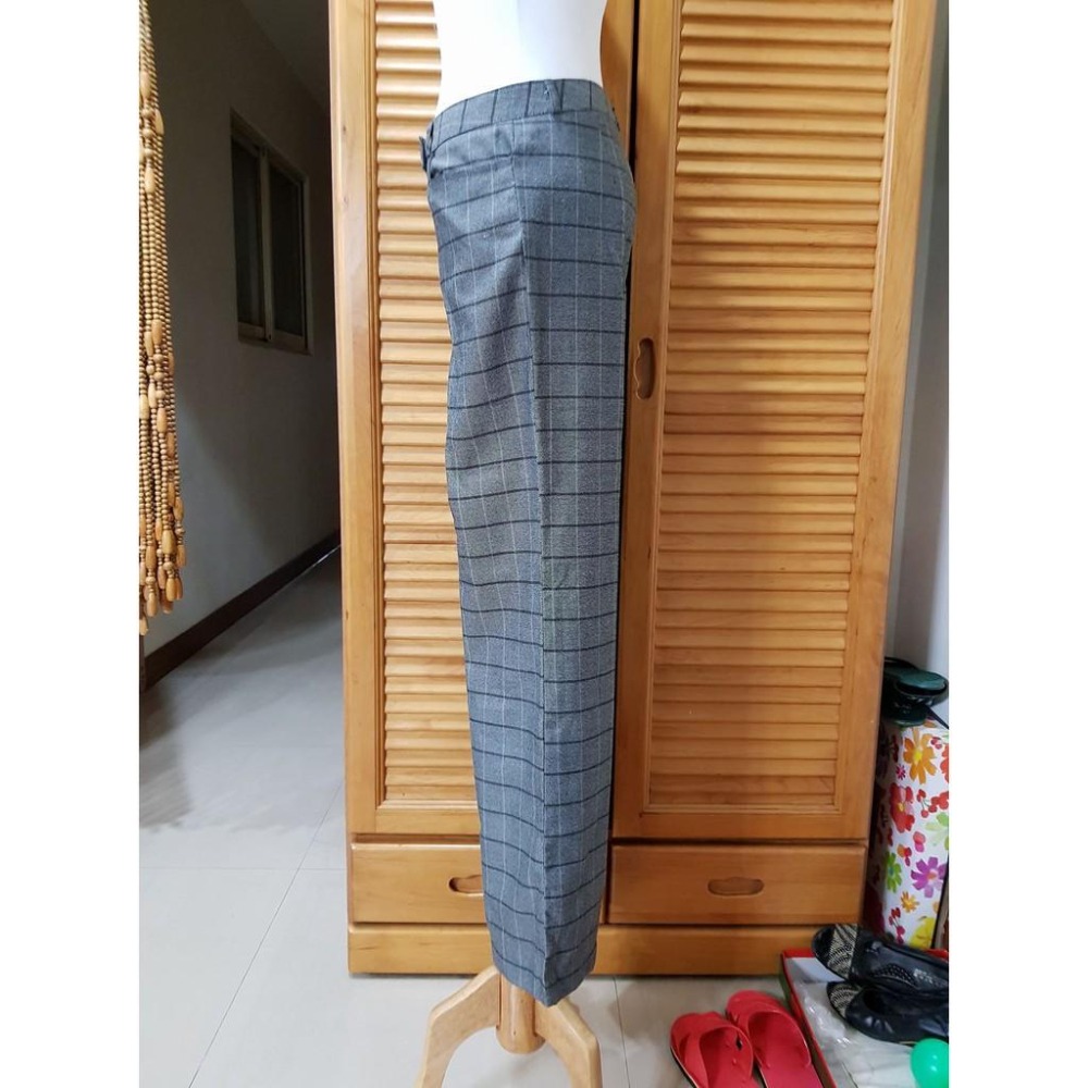 °☆ 珮齊精品舖 ☆° 灰色格子寬褲-細節圖2