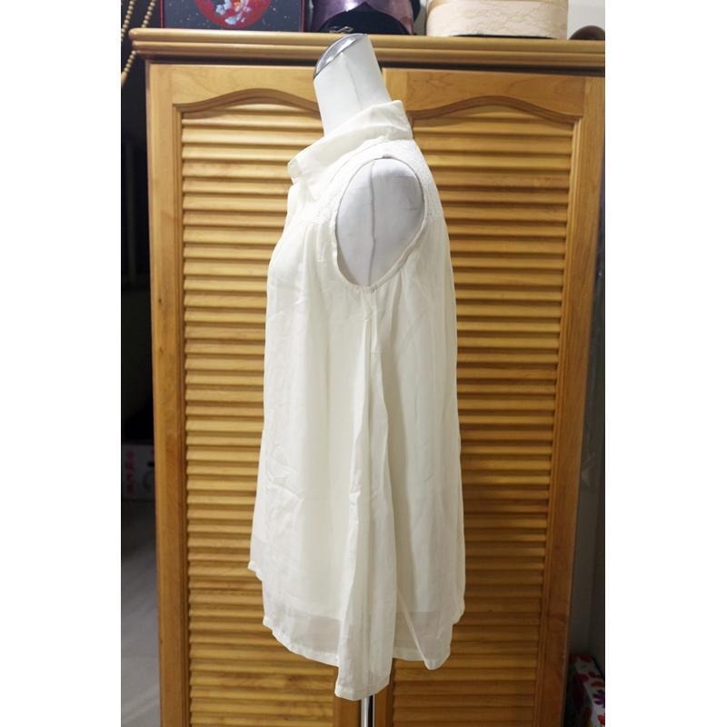 °☆ 珮齊精品舖 ☆° 米黃色拚接長版傘狀雪紡背心-細節圖2