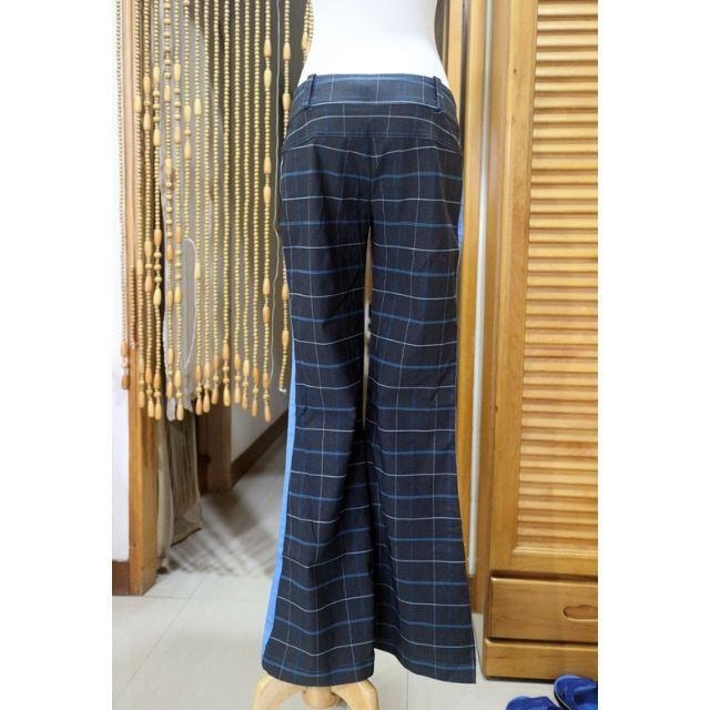 °☆ 珮齊精品舖 ☆° HER & HIM 海軍風格子喇叭褲-細節圖3