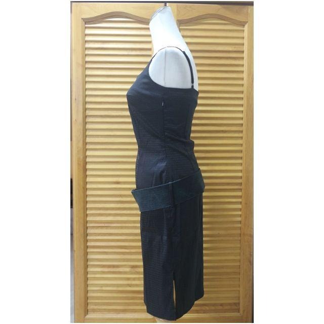 °☆ 珮齊精品舖 ☆° 2% DOM JEANS 黑色細帶連身洋（附腰帶）-細節圖2