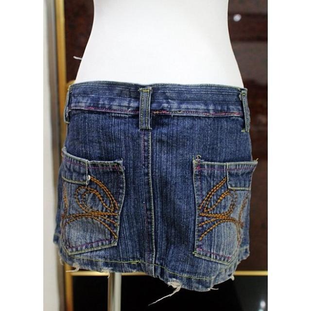 °☆ 珮齊精品舖 ☆° 低腰刷色牛仔迷你裙-細節圖2