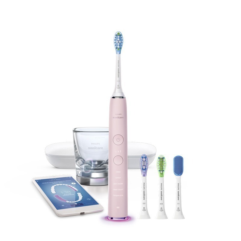 【四色任選+二年潔淨方案贈原廠刷頭共8+4個】PHILIPS HX9924 飛利浦鑽石靚白智能音波電動牙刷-細節圖2