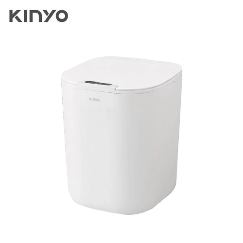 【KINYO】16L充電式智慧感應垃圾桶 白色 EGC-1245W 揮手及開 防臭垃圾桶 廚餘桶