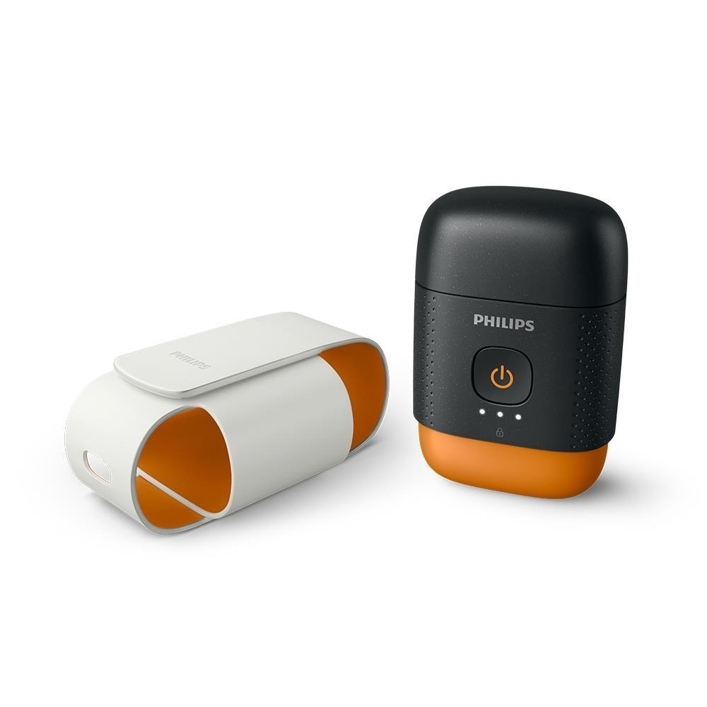 【PHILIPS 飛利浦】掌上型雙刀頭電動刮鬍刀 電鬍刀 磨利橘 YQ660/02-細節圖2