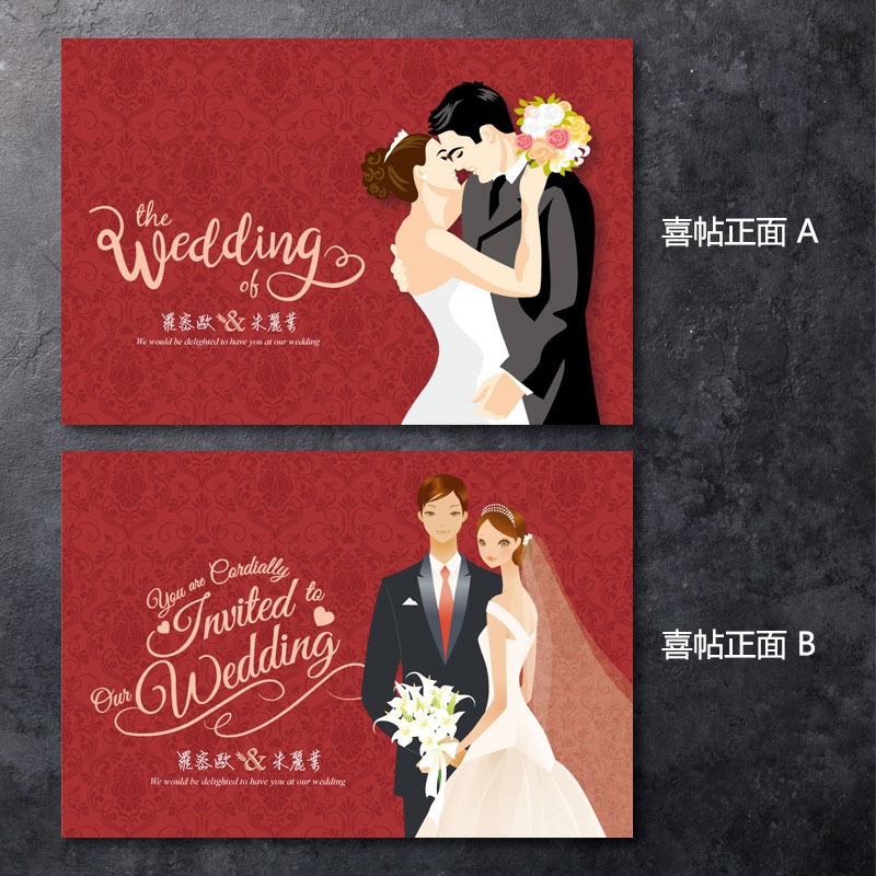 【台灣柬愛喜帖-E006】台灣本地排版印刷寄出，無任何版費，精緻進口結婚訂婚喜帖，請柬，請帖，紅色內頁文字，可印婚紗照-細節圖5