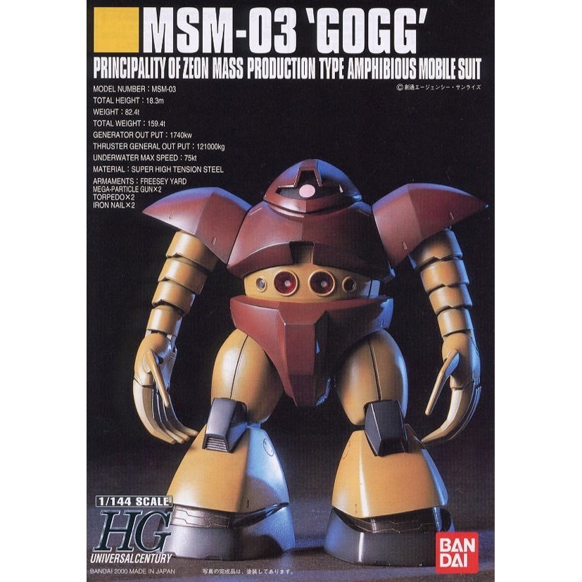 ◆弘德模型◆ HGUC 008 1/144 MSM-03 葛克 哥古 Gogg-細節圖2