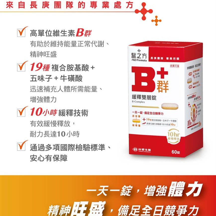 《醫之方》緩釋B群雙層錠 60錠-細節圖3