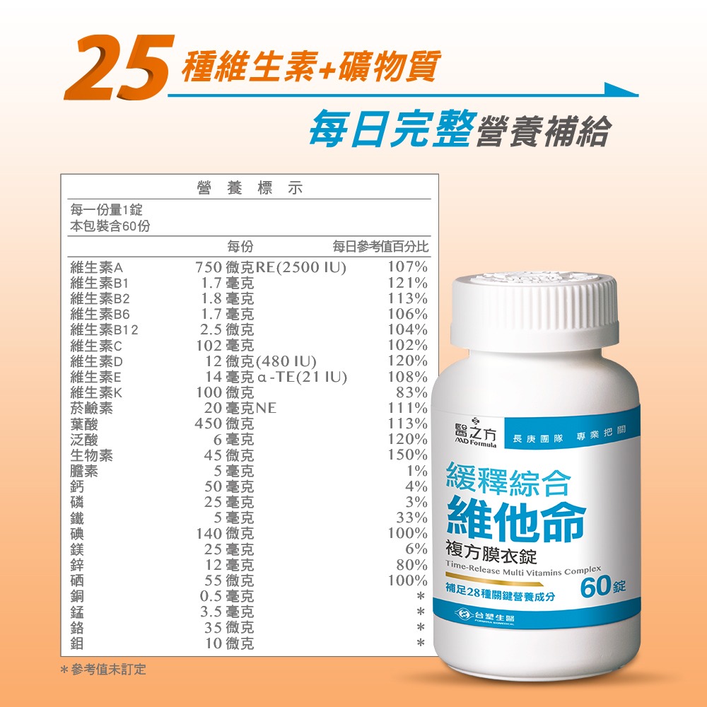 《醫之方》緩釋綜合維他命複方膜衣錠(60錠/盒)-細節圖11