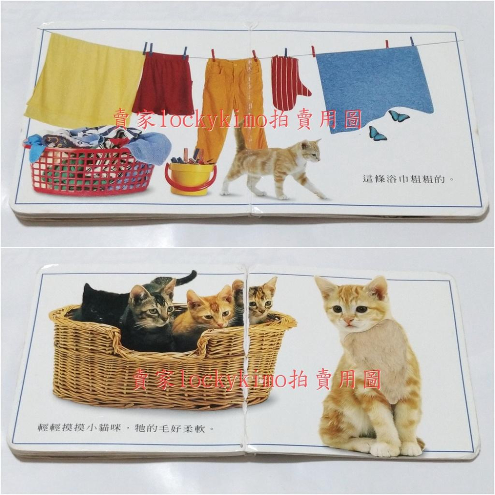 【摸一摸 看一看 好玩的東西 上誼 二手書】小朋友 幼兒 寶寶 視覺 觸覺 感官 書籍 鏡子 認識自己 貓咪 小熊 圖案-細節圖3