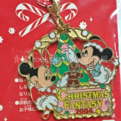 【米奇 米妮 聖誕幻想 2004 聖誕節 金屬 吊飾】Disneyland 徽章 掛飾 浮雕 迪士尼 聖誕樹 夢幻聖誕