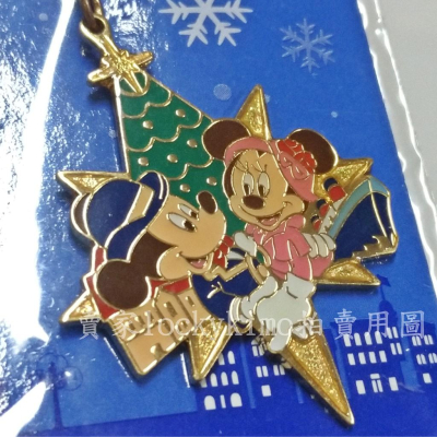 【迪士尼 海洋 港灣 聖誕節 2002 金屬 吊飾】東京 Disneysea 徽章 掛飾 浮雕 聖誕樹 米奇 米妮