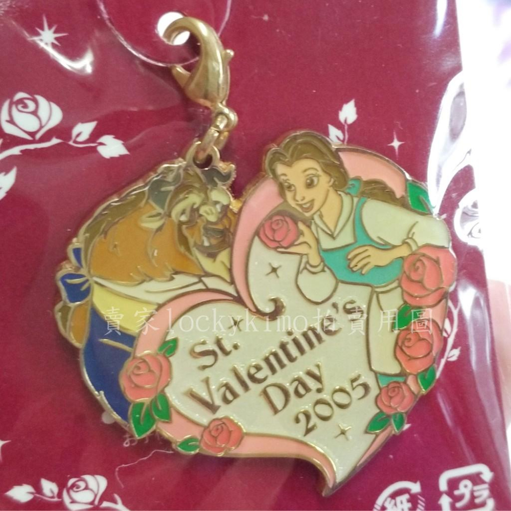 【美女與野獸 情人節 吊飾 吊墜 東京 迪士尼】Disney 掛飾 St. Valentine＇s day 貝兒 亞當-細節圖3