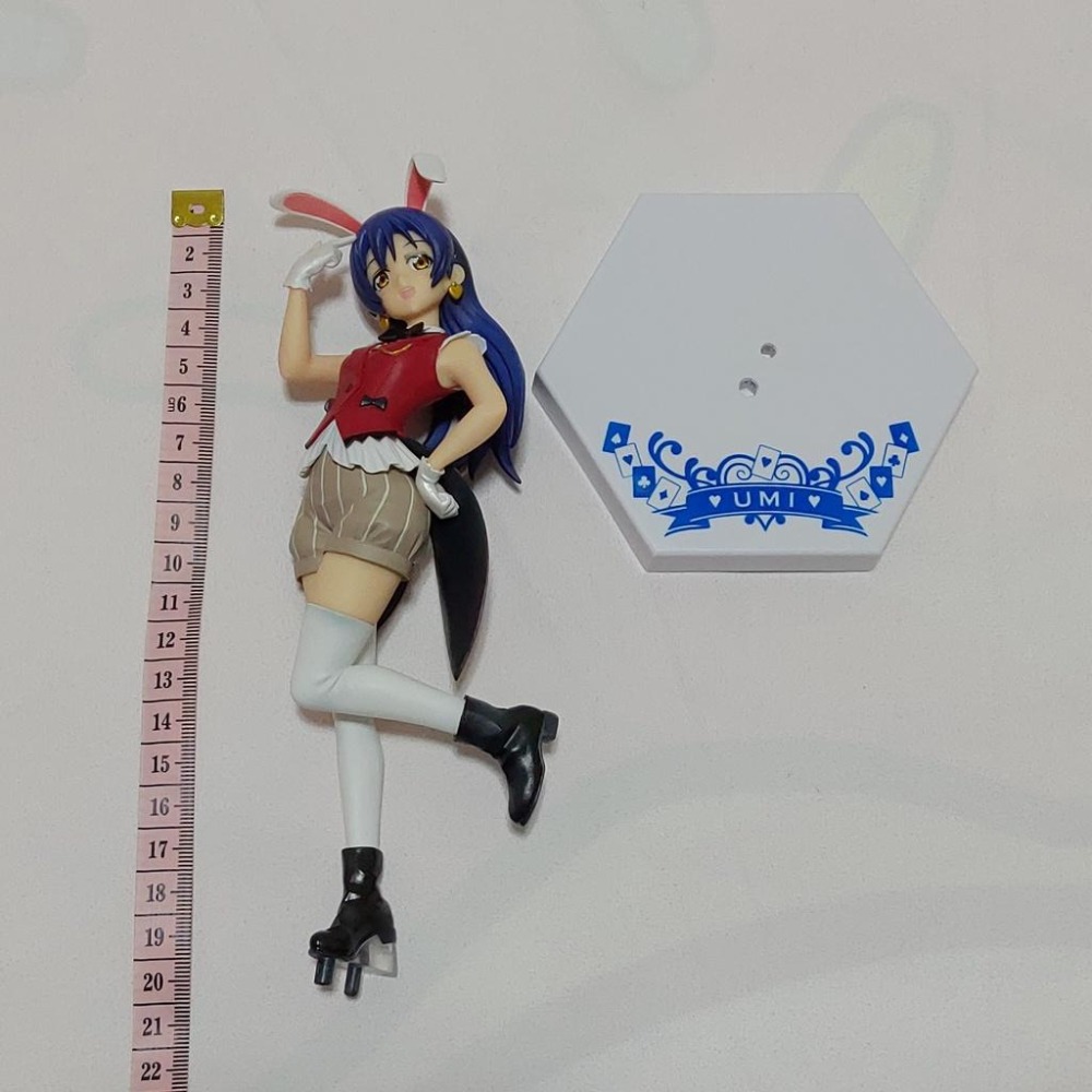 日版 正版 Furyu LoveLive 園田海未 UMI 撲克牌 藍心 兔女郎 公仔 景品 二手 現貨 無盒 實際拍攝-細節圖4