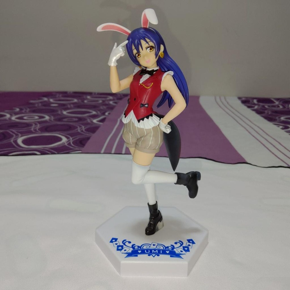 日版 正版 Furyu LoveLive 園田海未 UMI 撲克牌 藍心 兔女郎 公仔 景品 二手 現貨 無盒 實際拍攝-細節圖6