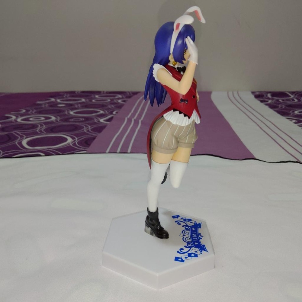 日版 正版 Furyu LoveLive 園田海未 UMI 撲克牌 藍心 兔女郎 公仔 景品 二手 現貨 無盒 實際拍攝-細節圖7