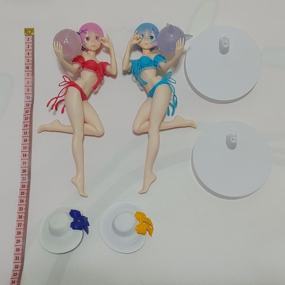 日版 正版 從零開始的異世界生活 EXQ 雷姆 拉姆 泳裝 排球 公仔 景品 二手 擺飾品 展示品 現貨 無盒 實際拍攝-細節圖6
