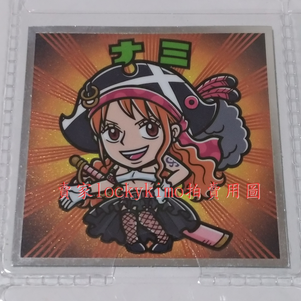 【航海王 貼紙 1枚 NO.4 娜美 樂天 LOTTE】海賊王 Nami 菓子 巧克力威化餅貼紙 RED 草帽海賊團 貼-細節圖2