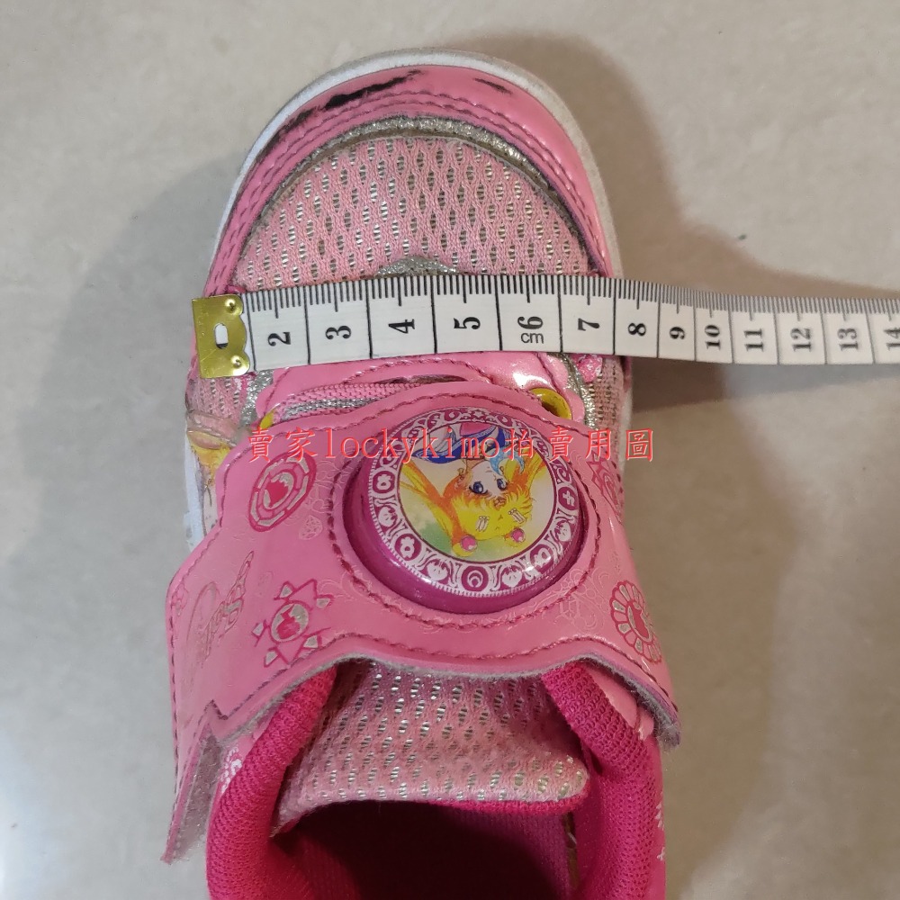 【美少女戰士 童鞋 17號 台灣製 二手】美戰 運動鞋 女童鞋 布鞋 粉紅色 17cm-細節圖6