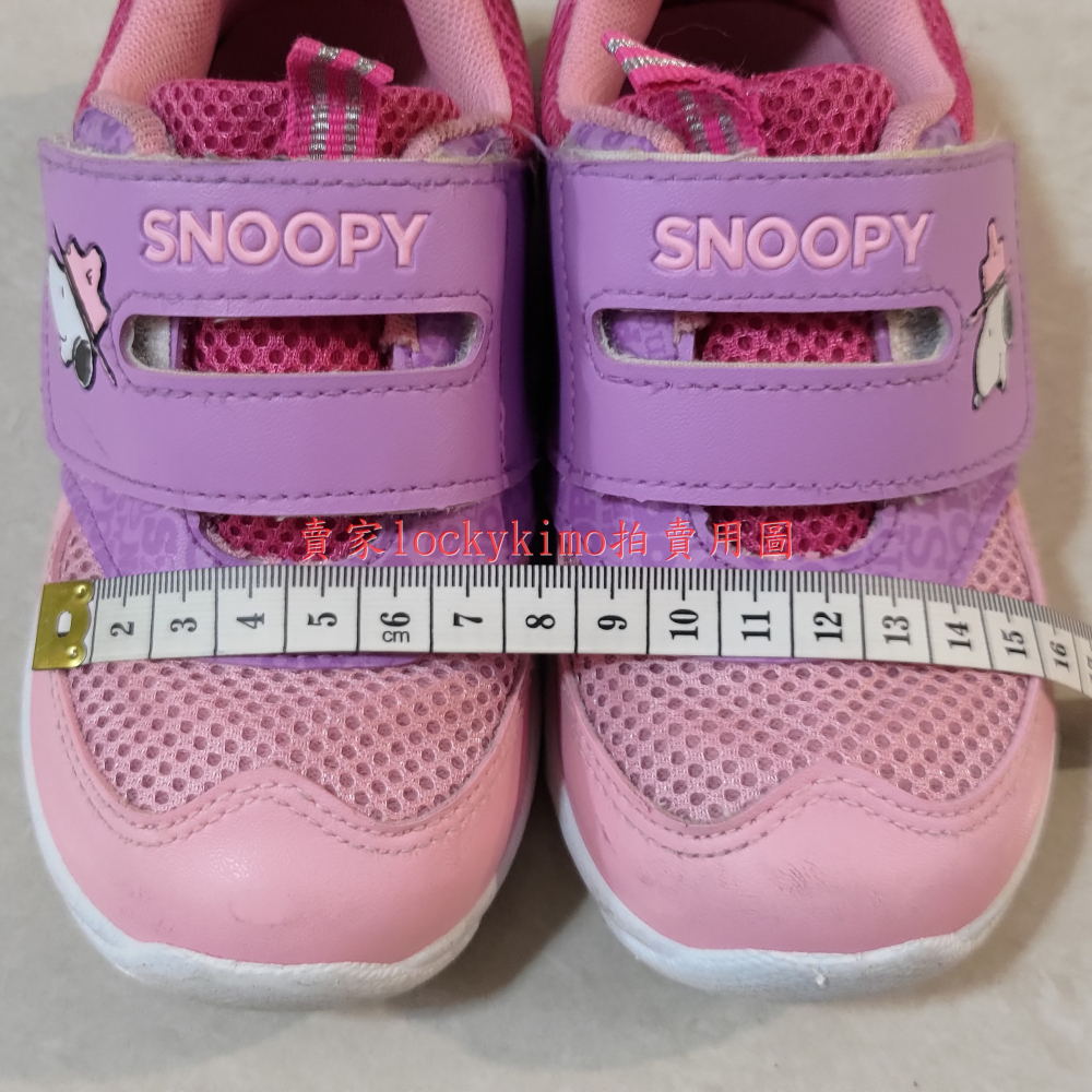 【史努比 童鞋 史奴比 女童鞋 18號 布鞋 粉紅色 二手 台灣製】SNOOPY 運動鞋 18cm-細節圖6