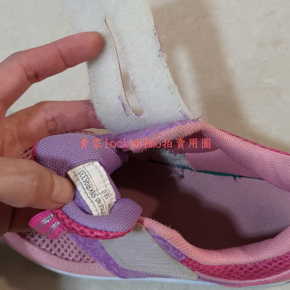 【史努比 童鞋 史奴比 女童鞋 18號 布鞋 粉紅色 二手 台灣製】SNOOPY 運動鞋 18cm-細節圖8