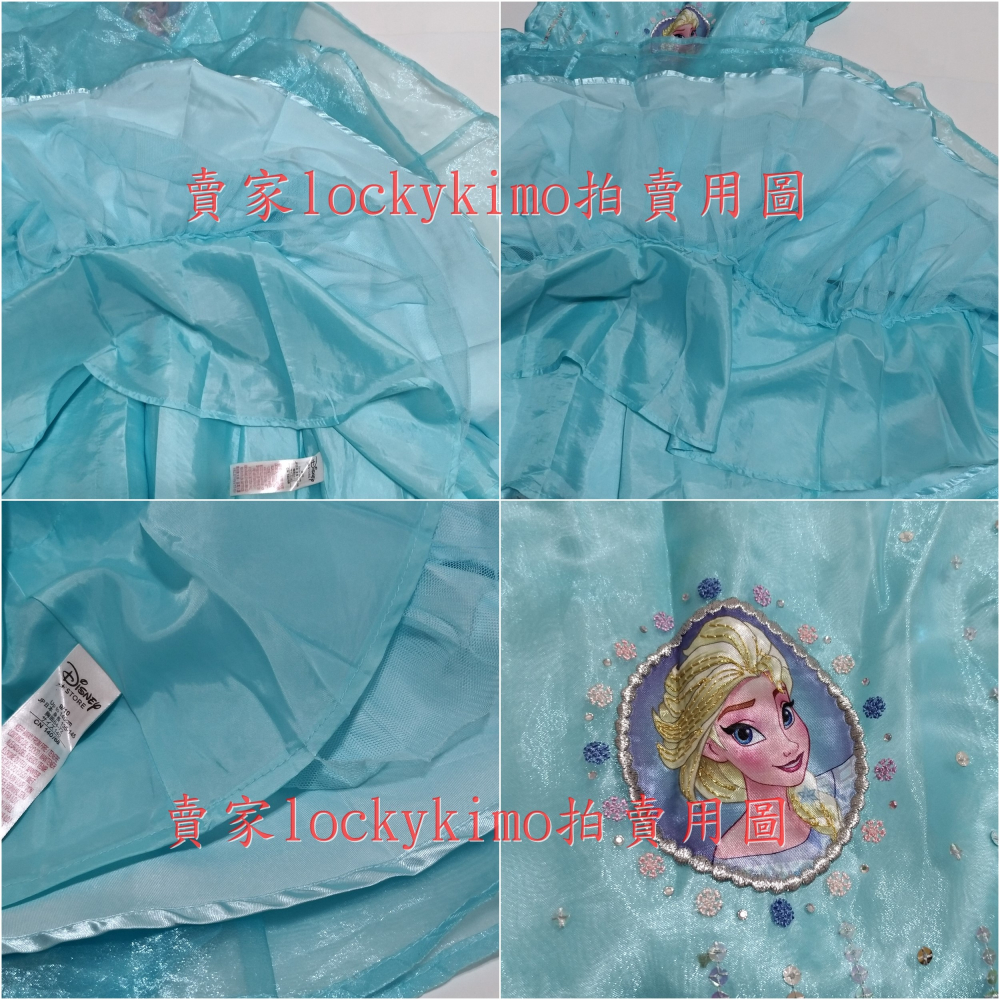 二手【冰雪奇緣 連身裙 女童 無袖 裙子 藍色 拉鍊 140】迪士尼 ELSA 艾莎 童裝 小童 裙 FROZEN 艾紗-細節圖4
