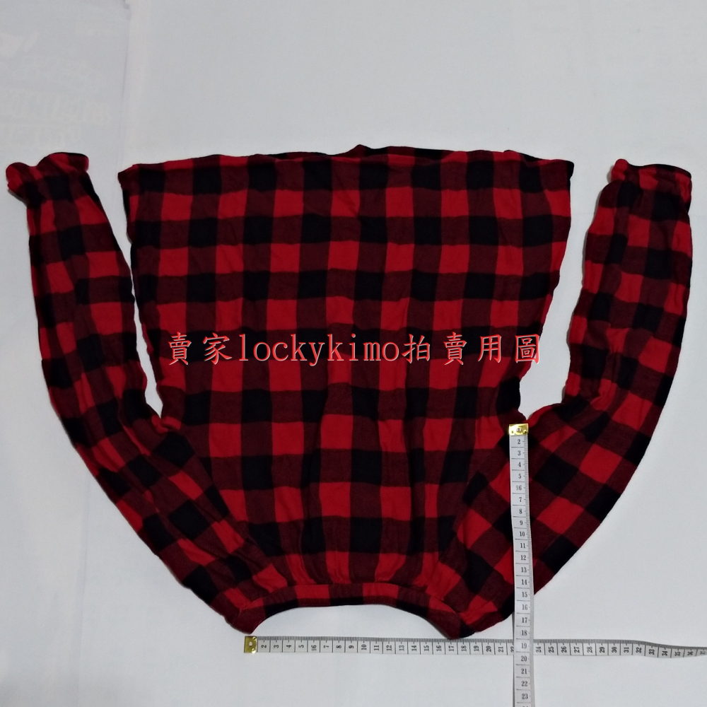 二手【GAP 紅色 格紋 襯衫 長袖 M號 日本 130 CM】上衣 童裝 小童 經典款 8-9 女童 內有量尺寸照片-細節圖2