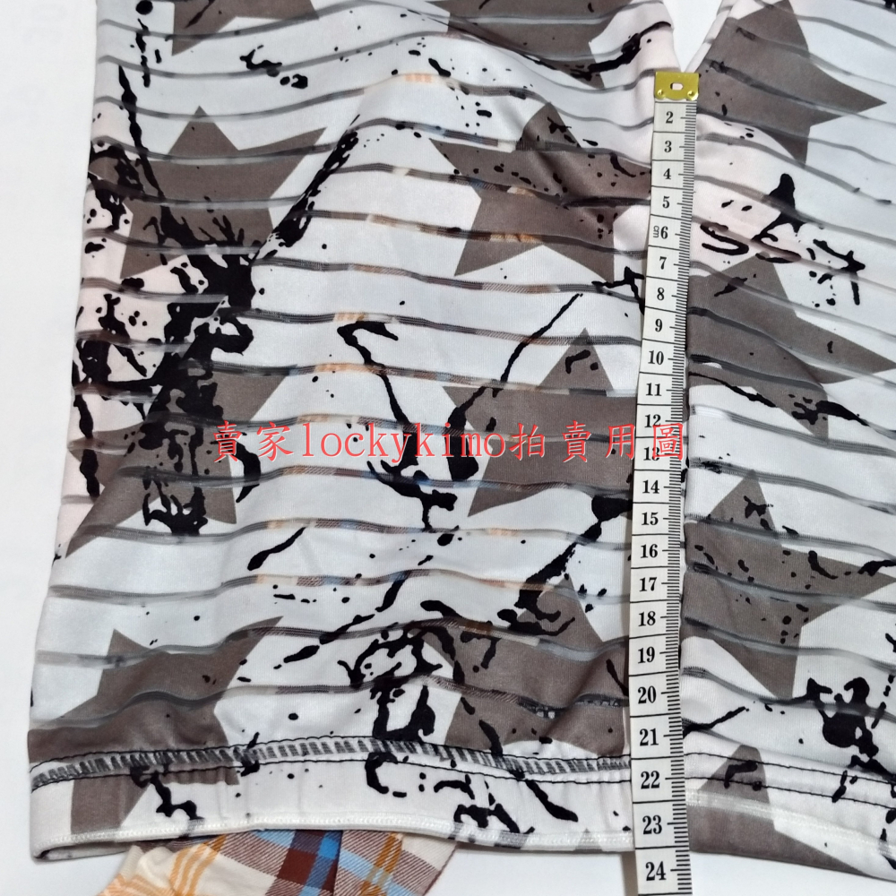 二手【緊身褲 黑白 星星 印花 條紋 紋理褲 FREE號】童裝 小童 經典款 女童 內有量尺寸照片 褲子-細節圖2